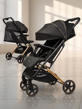 Прогулочная коляска Amarobaby Route — (Чёрный/золотой)