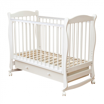 Детская кроватка Красная звезда (Можга) Уралочка С 747 (колесо-качалка) — Белый