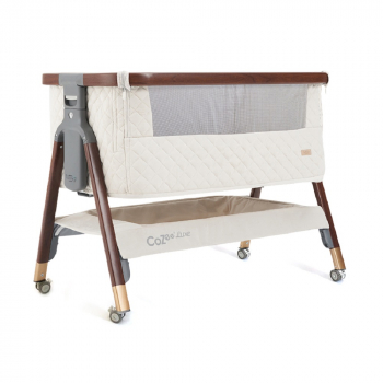 Колыбель для новорожденных приставная Tutti Bambini CoZee Luxe с колесами — Walnut/Cream