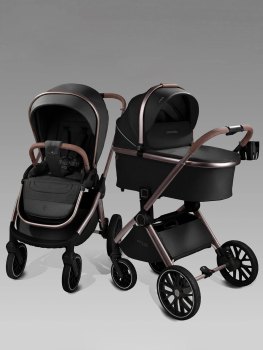 Коляска 2 в 1 Amarobaby Motus Premium Ecco Exclusive (Экокожа) — (черный)