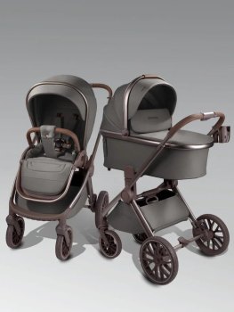 Коляска 2 в 1 Amarobaby Motus Premium Ecco Exclusive (Экокожа) — (серый)