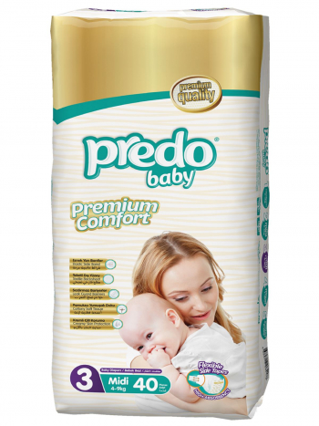 Подгузники Predo Baby Двойная пачка (40 шт.) № 3 (4-9 кг) средний