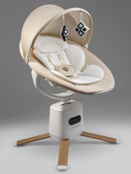 Электрокачели Amarobaby Jolly swing — (Молочный, белый вкладыш)