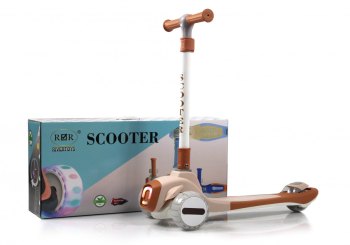 Детский самокат RiverToys HB-T8 — (коричневый)