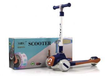 Детский самокат RiverToys HB-T8 — (темно-синий)