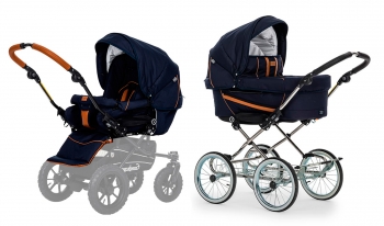 Коляска 2 в 1 Emmaljunga Edge Duo Combi Outdoor (шасси De Luxe) — Navy
