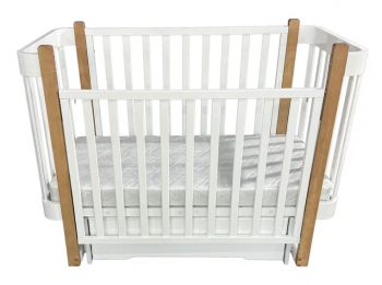 Детская кроватка АНТЕЛ Nezabudka с ящиком — Белый/Бук