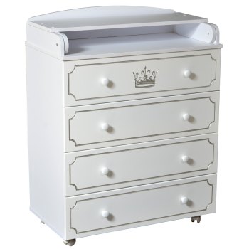 Детский пеленальный комод ByTwinz Story Crown — (белый)