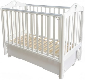 Детская кроватка ByTwinz Estelle 6 универсальный маятник — (белый)