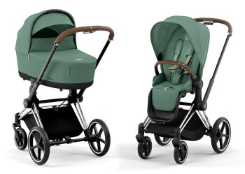Коляска 2 в 1 Cybex Priam IV (шасси Chrome Brown) — (Leaf Green)