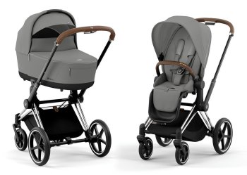 Коляска 2 в 1 Cybex Priam IV (шасси Chrome Brown) — (Mirage Grey)