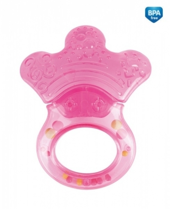 Прорезыватель водный с погремушкой Canpol Лапка, 0+ мес., арт. 56/136 — розовый