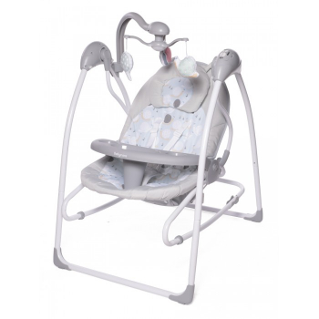 Электрокачели Baby Care IcanFly 2в1 с адаптером — Улитка серый (Snail Grey)