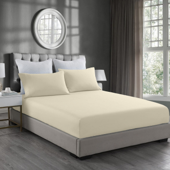 Трикотажная простыня на резинке 180х200х20 — Бежевый