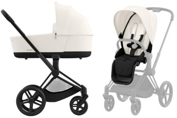 Коляска 2 в 1 Cybex Priam IV (шасси Matt Black) — Off White