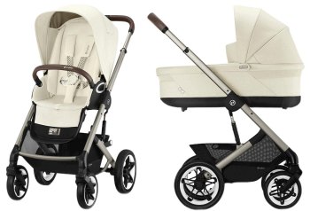 Коляска 2 в 1 Cybex Talos S Lux TPE — (Seashell Beige с дождевиками)