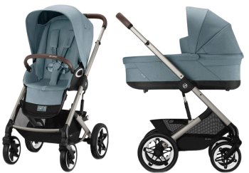 Коляска 2 в 1 Cybex Talos S Lux TPE — (Stormy Blue с дождевиками)