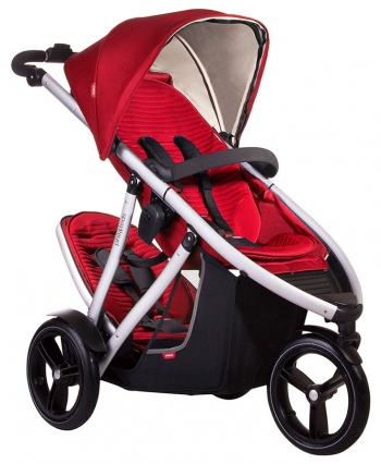 Коляска для двойни Phil and Teds Vibe 3 — Cherry