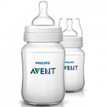 Бутылочка Avent Classic+ PP, 260 мл, сил. соска, медл. поток, 1+, 2 шт., арт. 80025