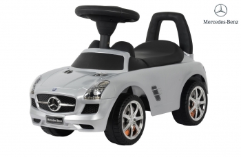 Каталка-автомобиль Mercedes-Benz с музыкой — серебро металлик