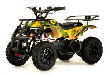 Детский электроквадроцикл RiverToys TIKI — (желтый камуфляж)