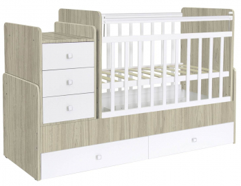 Детская кроватка Фея 1100  — Вяз-белый