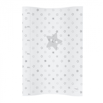 Пеленальный матрасик Ceba Baby W-104, 70 см мягкий без изголовья — Stars grey W-104-066-260
