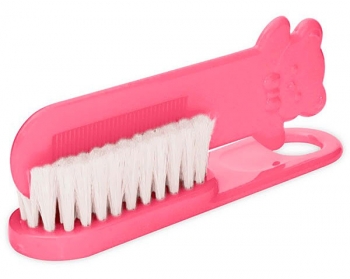 Щетка натуральная мягкая с гребнем Canpol арт. 2/424, 0+ мес. — розовый