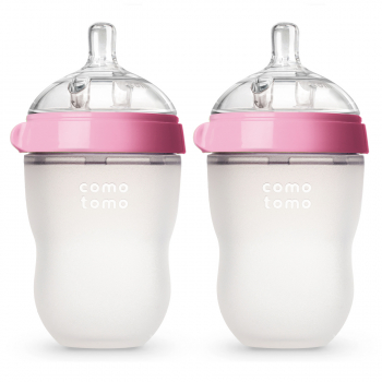 Набор бутылочек для кормления COMOTOMO (250 мл.) Natural Feel Baby Bottle — цвет розовый