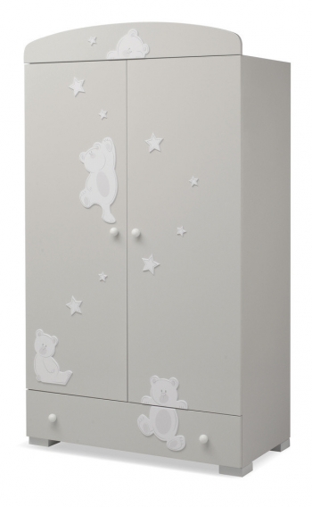 Шкаф двустворчатый Erbesi Cucu — Glossy Grey (глянцевый серый)