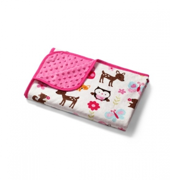 Плед двусторонний BabyOno Пузырьки (75*100 см) — Розовый