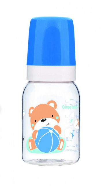 Бутылочка Canpol Sweet fun тритановая, с сил. соской, 120 мл, 3+ мес., арт. 11/850 — голубой