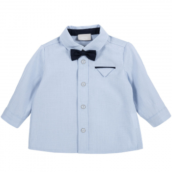 Рубашка Chicco с чёрной бабочкой, цвет синий — Синий, р.92