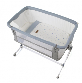 Кровать приставная Jane с комплектом постельного белья Baby Side — Lazuli Blue