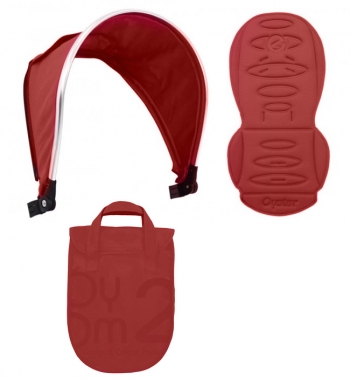 Colour pack для 2-го сиденья Oyster MAX (капюшон, текстиль) — Tango Red