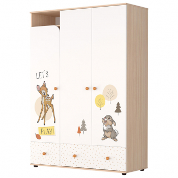 Шкаф трехсекционный Polini Disney baby — Бэмби