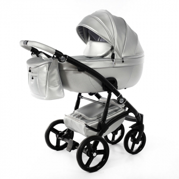 Коляска 2 в 1 Tako Laret Premium — TLP-07 (кожа серебристая/короб серебристый/рама черная)
