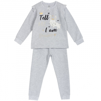 Пижама Chicco, принт Tell me, длинный рукав, для девочек