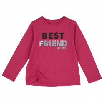 Лонгслив Chicco принт Best Friend, для девочек, цвет розовый — Розовый, р.104