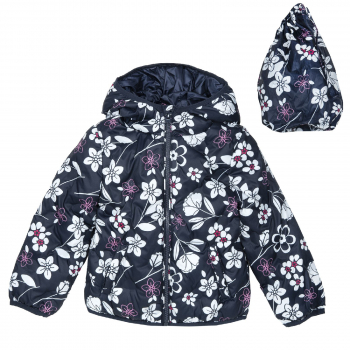 Куртка Chicco для девочки, с капюшоном, цвет тёмно-синий (ошибка)