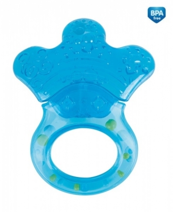 Прорезыватель водный с погремушкой Canpol Лапка, 0+ мес., арт. 56/136 — голубой