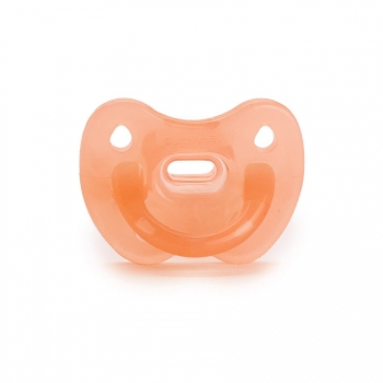 Пустышка Suavinex от 6-18мес, анатомич.силикон "Basic" — оранжевый