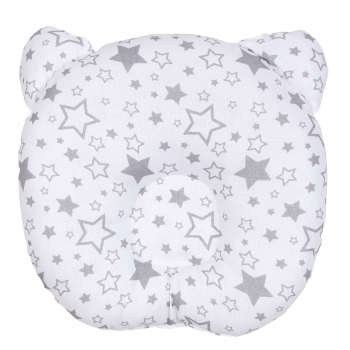 Подушки для малыша Amarobaby анатомическая звездопад серый — белый