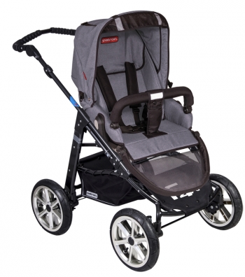 Прогулочная  коляска Patron Fenix 4XC-B (черная рама)  — tweed smoke grey 662