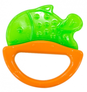 Погремушка с эластичным прорезывателем Canpol арт. 13/107, 0+ мес., рыбка — зеленый