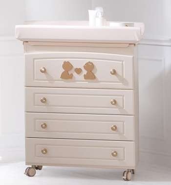 Комод пеленальный Baby Expert Cuore di Mamma — крем/золото