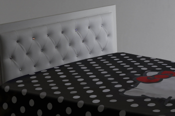 Кровать классика ABC-KING ФЕЯ №2 190*120 с розовой кожей со стразами сваровски подъемным механизмом