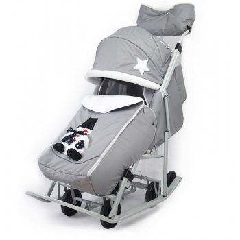 Санки-коляска Pikate Toy — светло-серый