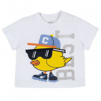 Футболка Chicco принт Цыпленок, для мальчика, цвет белый