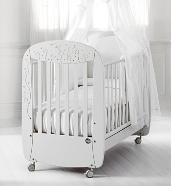 Детская кроватка Baby Expert Butterfly — белая